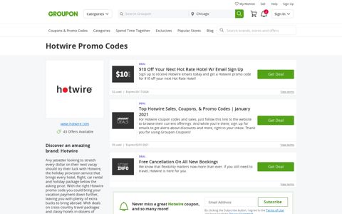 $10 Off Hotwire Promo Codes, Coupons - December 2020