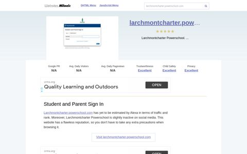 Larchmontcharter.powerschool.com website. Student and ...