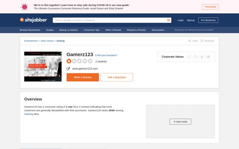 2 Reviews of Gamerz123.com - Sitejabber