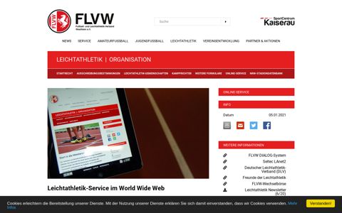 und Leichtathletik-Verband Westfalen (FLVW): Online-Service