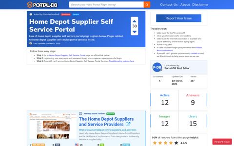 Home Depot Supplier Self Service Portal