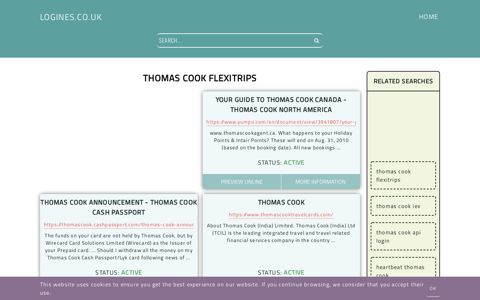 thomas cook flexitrips - General Information about Login