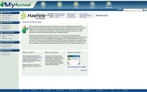 Haefele: My Account