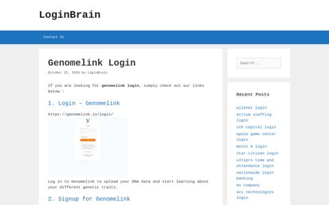 Genomelink - Login - Genomelink - LoginBrain