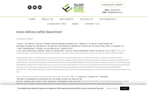 evans delivery safety department - Talent Sure