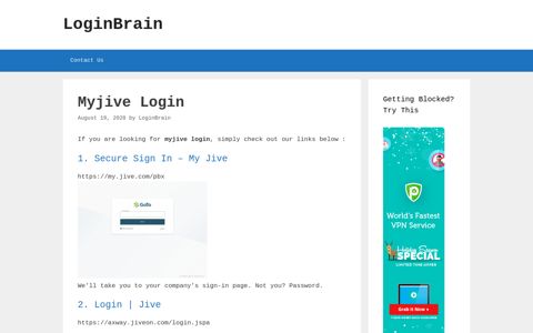 Myjive - Secure Sign In - My Jive - LoginBrain