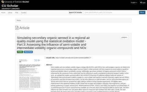 Article | Simulating secondary organic aerosol in a regional air ...