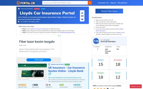 Lloyds Car Insurance Portal