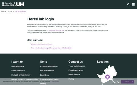 HertsHub login | | University of Hertfordshire