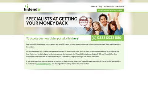Specialists at Getting Your Money Back • Hidenda