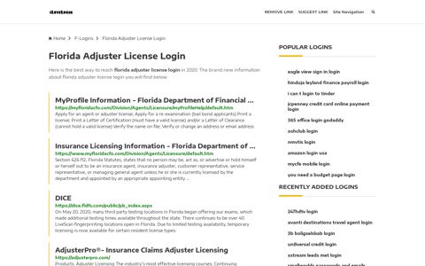 Florida Adjuster License Login ❤️ One Click Access - iLoveLogin