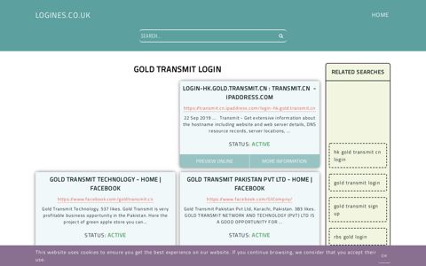 gold transmit login - General Information about Login