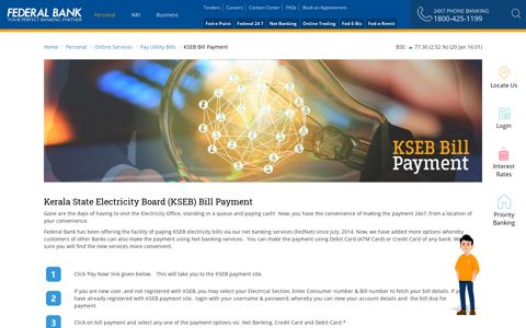 KSEB Bill Payment - Federal Bank