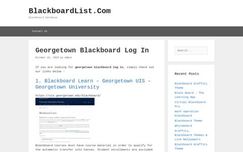 Georgetown Blackboard Log In - BlackboardList.Com