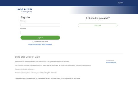 Lone Star Circle of Care - Patient Portal
