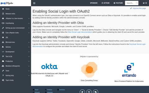 Enabling Social Login with OAuth2 - JHipster