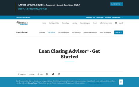 Loan Closing Advisor Get Started - Freddie Mac Single-Family
