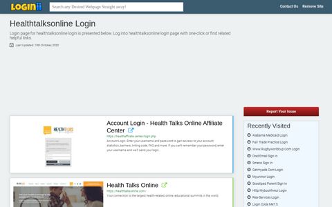Healthtalksonline Login | Accedi Healthtalksonline - Loginii.com