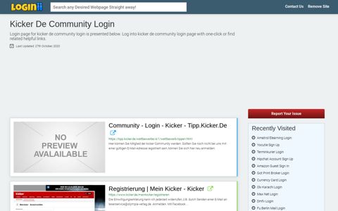 Kicker De Community Login - Loginii.com