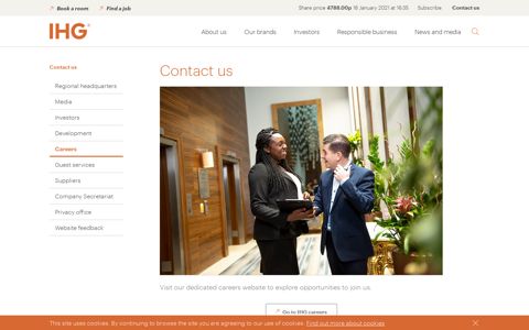 Careers - Contact us - InterContinental Hotels Group PLC