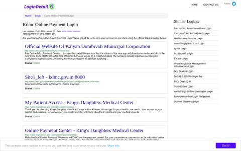 Kdmc Online Payment Login Official Website Of Kalyan ...
