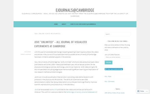 online video resources – ejournals@cambridge