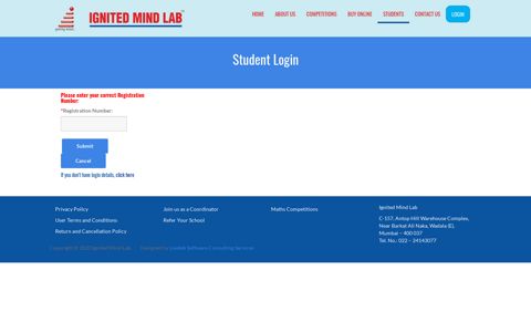 Student Login - Ignited Mind Lab