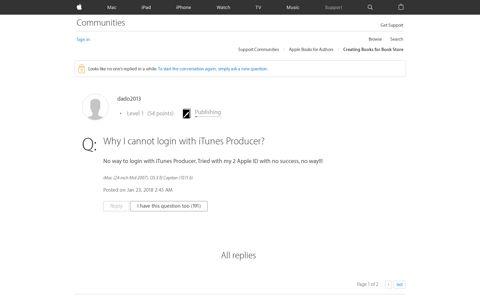 Why I cannot login with iTunes Producer? - Apple Community