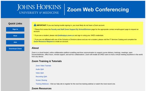 Johns Hopkins Enterprise Zoom
