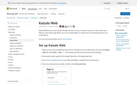Kaizala Web | Microsoft Docs