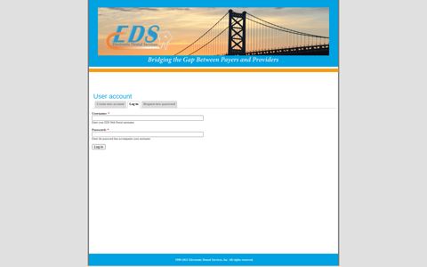 EDS Web Portal: User account - Electronic Dental Services