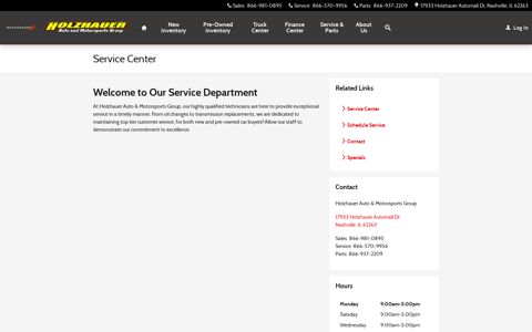 Service Center | Holzhauer Auto & Motorsports Group