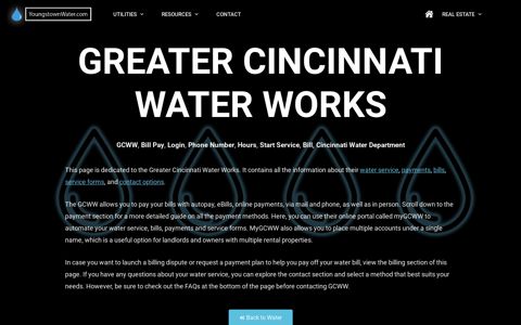 Greater Cincinnati Water Works | Bill Pay Online, Login ...