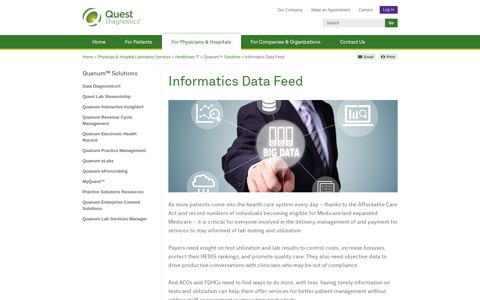 Informatics Data Feed - Quest Diagnostics