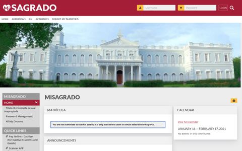 Home | MiSagrado - Universidad del Sagrado Corazón