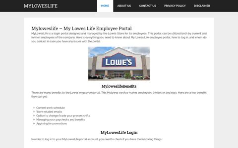 Myloweslife Employee Portal Login - My Lowes Life