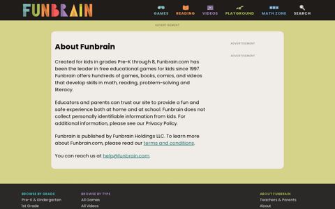 About Funbrain - Funbrain