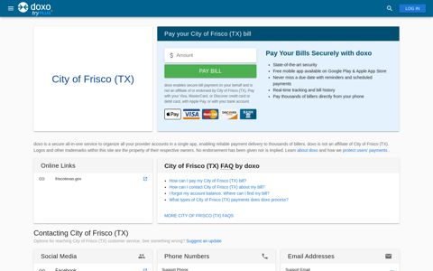 City of Frisco (TX) | Pay Your Bill Online | doxo.com