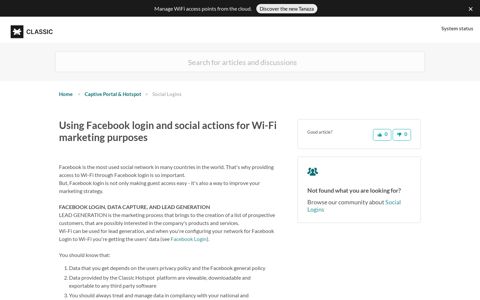 Using Facebook login and social actions for Wi-Fi marketing ...