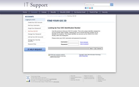 Find Your GSC-ID | Granite IT Support - Granite State College