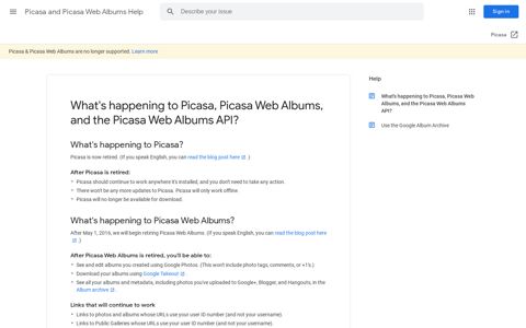 What's happening to Picasa, Picasa Web Albums - Google ...