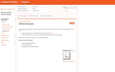Accounts and Passwords ... - Langara. Information Technology