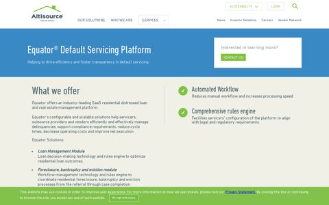 Equator® Default Servicing Platform - Altisource