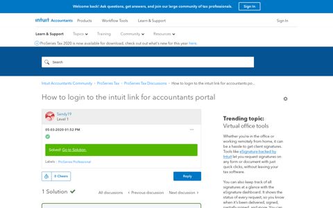 Solved: How to login to the intuit link for accountants po ...