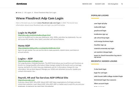 Www Flexdirect Adp Com Login ❤️ One Click Access - iLoveLogin
