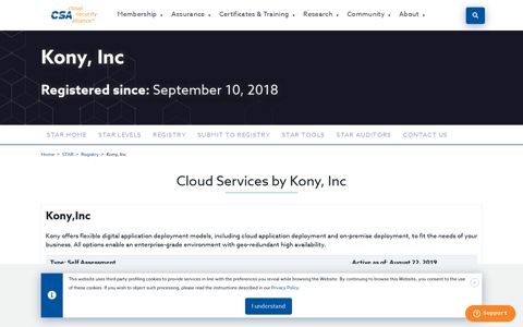 Kony, Inc | Cloud Security Alliance