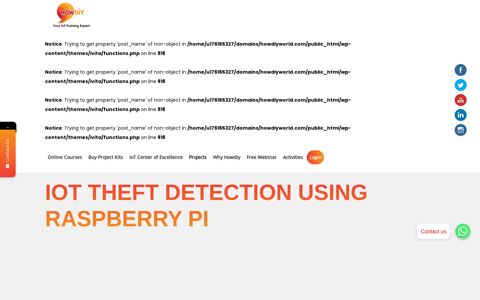 IOT Theft Detection Using Raspberry Pi – Howdiy World
