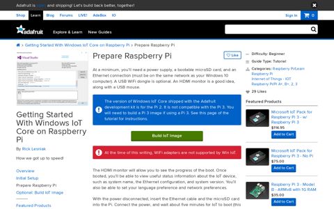 Prepare Raspberry Pi | Getting Started With Windows IoT Core ...