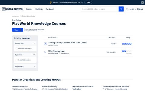Flat World Knowledge Courses & MOOCs | Free Online ...