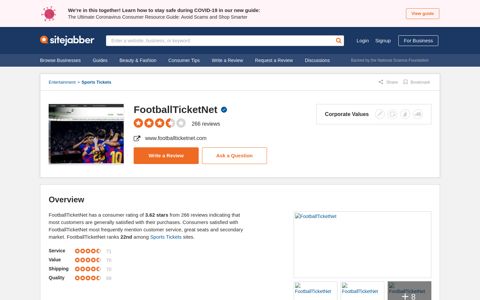 266 Reviews of Footballticketnet.com - Sitejabber